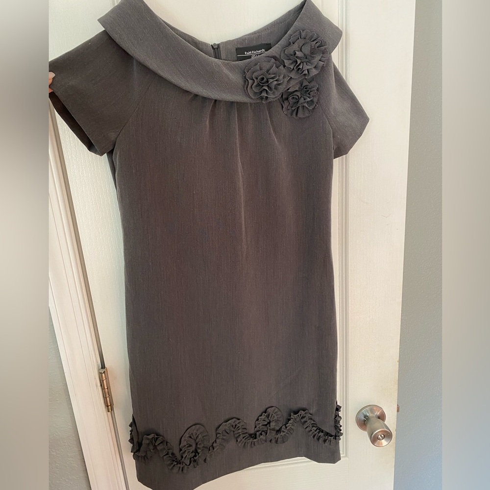 Gray elegant dress - straight siluette